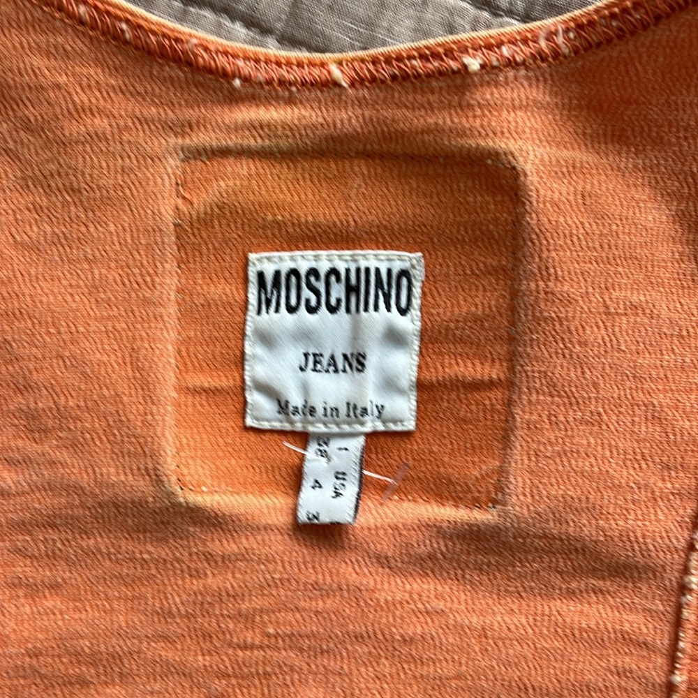 Moschino Vintage Jeans Orange Button Down Shirt - Picture 12 of 13